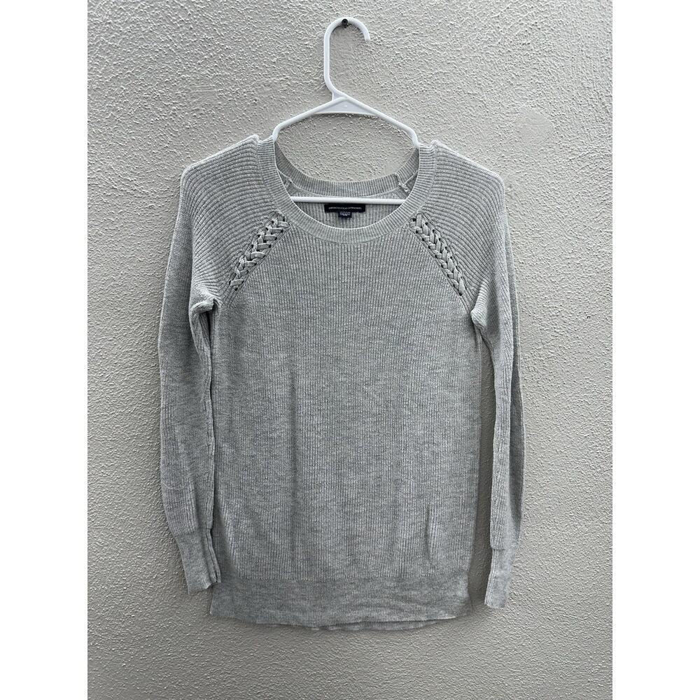 American Eagle Womens Sweater Size XS Gray Long Sleeve Thin
